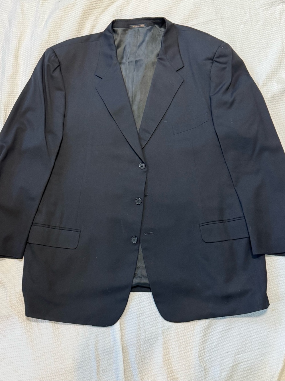 Trussini made in Italy Men's Classic Black Three-Button Blazer